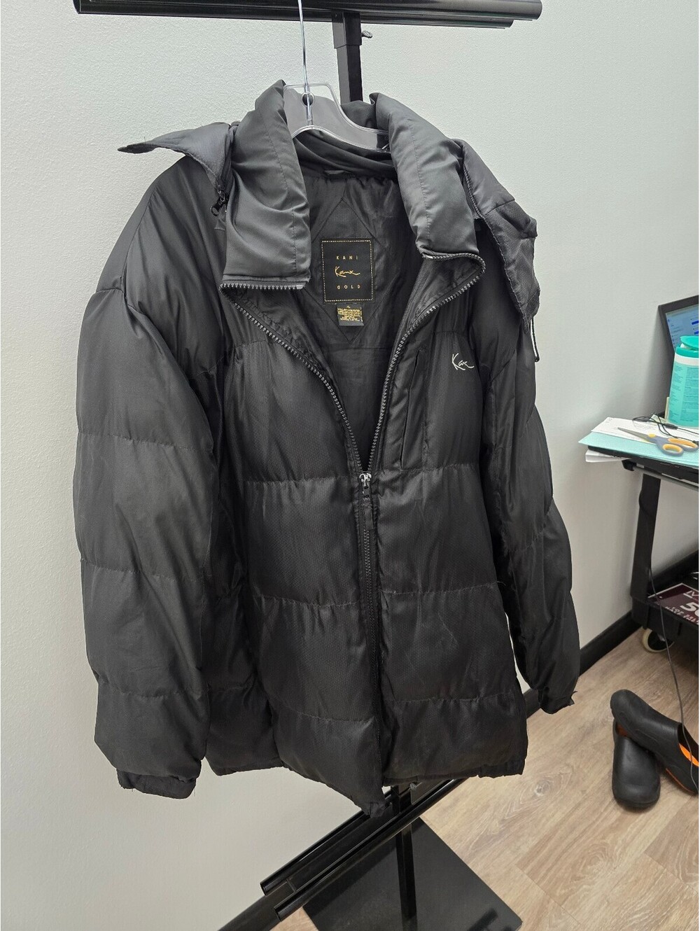 Vintage Y2K Karl Kani Gold Black Puffer Jacket XL